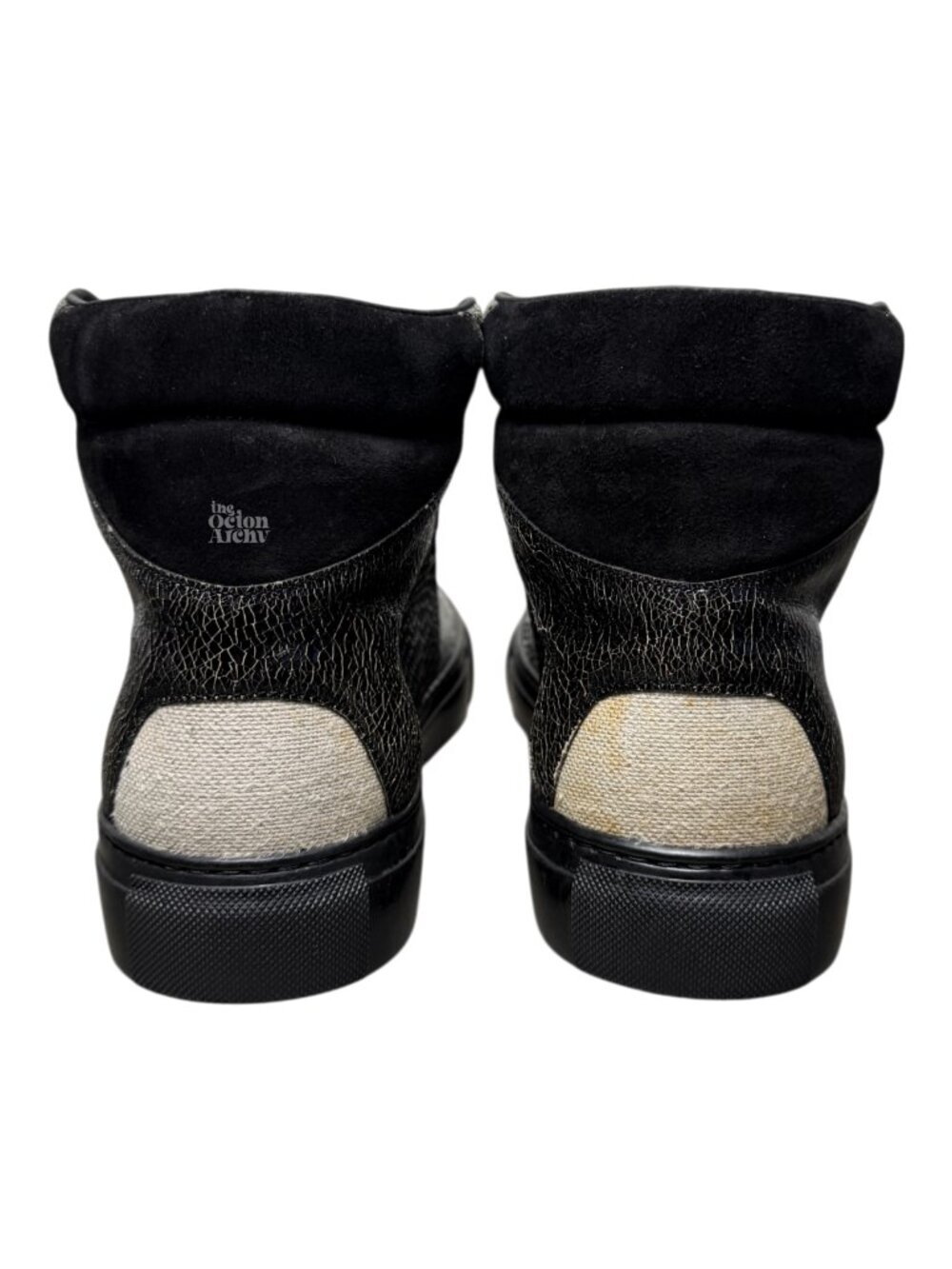 Vintage Balenciaga High Top Sneaker Black/Snakeskin Mismatched Sizes (40L & 41R) - Picture 6 of 14